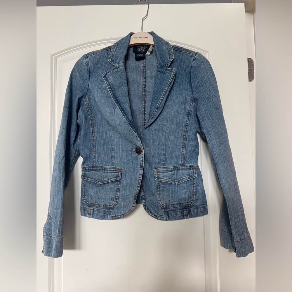 Metro Women's Denim Jacket Blazer cotton size S